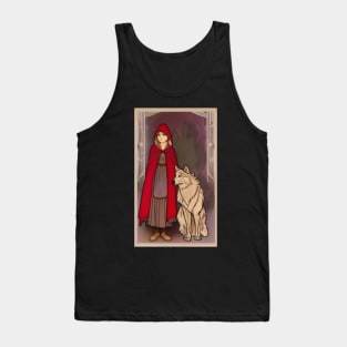 Vintage Fairy Tales - Little Red Riding Hood - Girl Wolf Tank Top